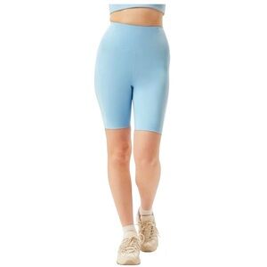 Girlfriend Collective high waist bike shorts in baby blue  L excellent condition